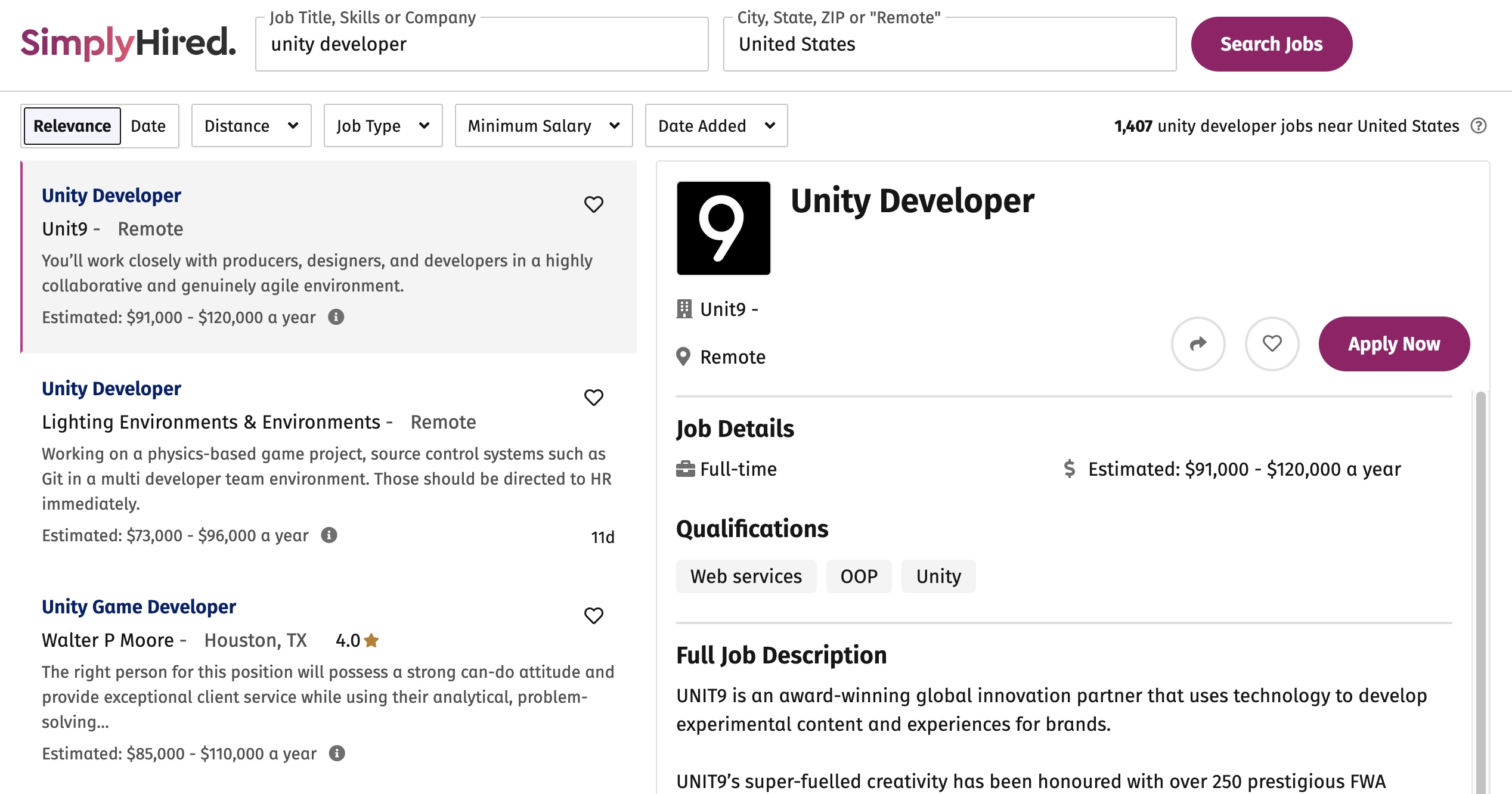 SimplyHired unity game dev jobs 2 SimplyHired unity game dev jobs 2