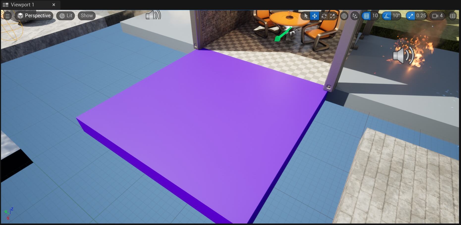 Materials Unreal - 14 - Game object before metallic value change
