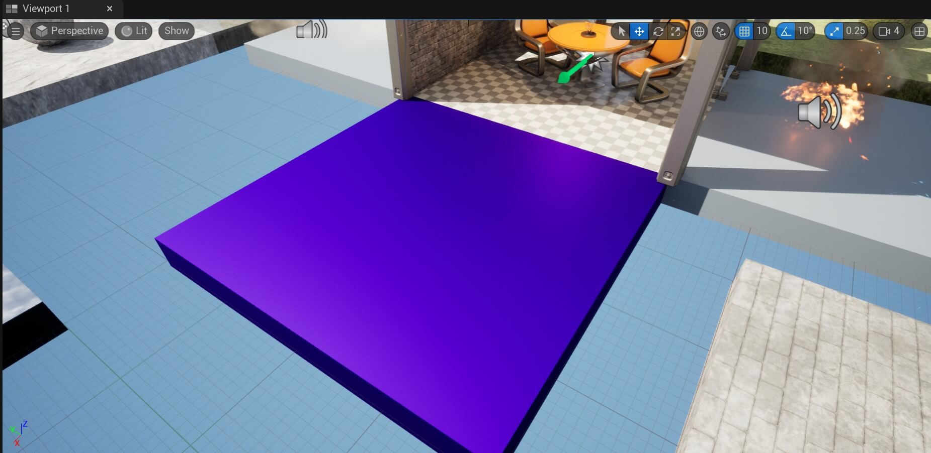 Materials Unreal - 15 - Game Object after metallic value change