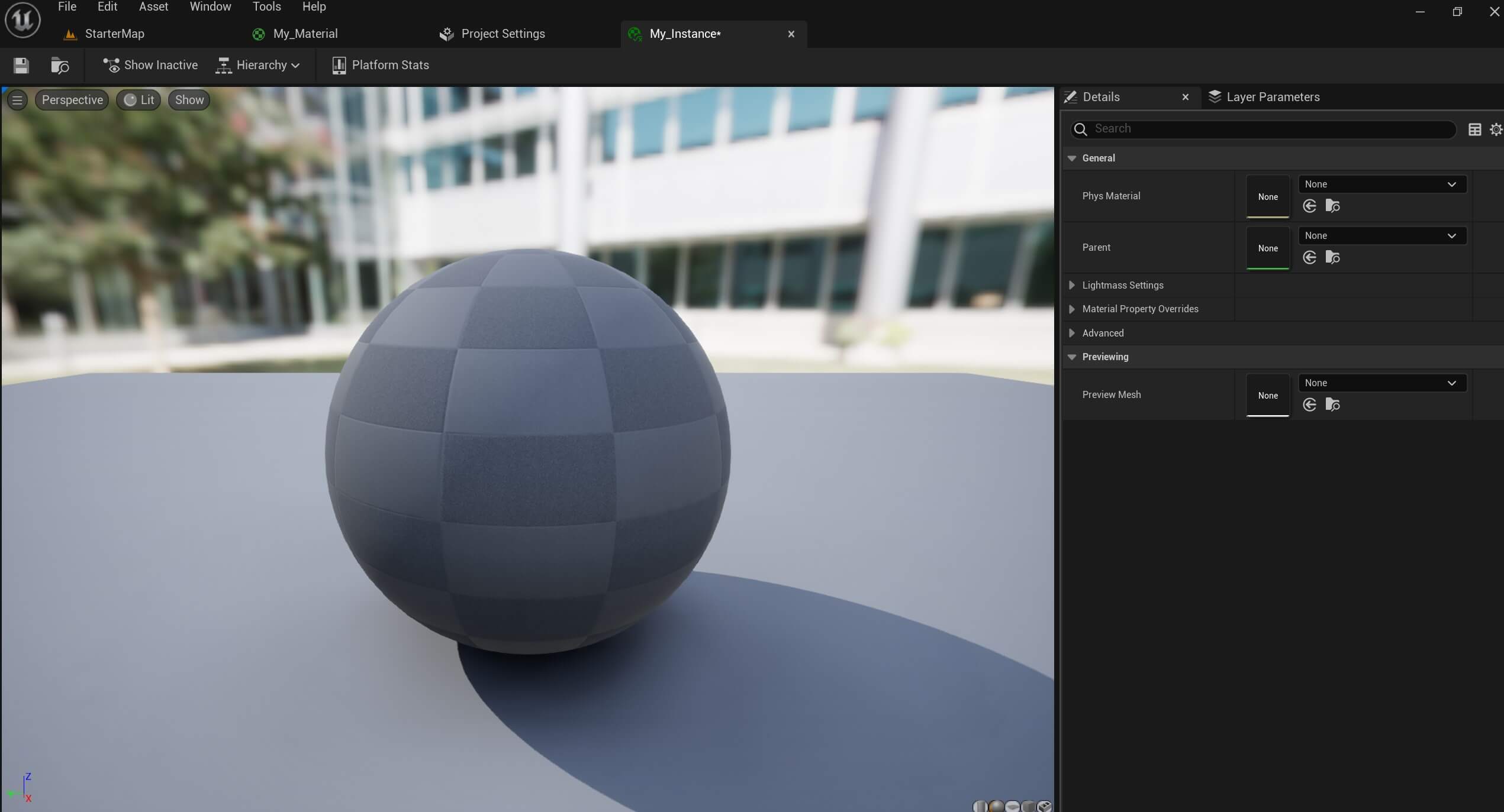 Materials Unreal - 21 - Material Instance Editor
