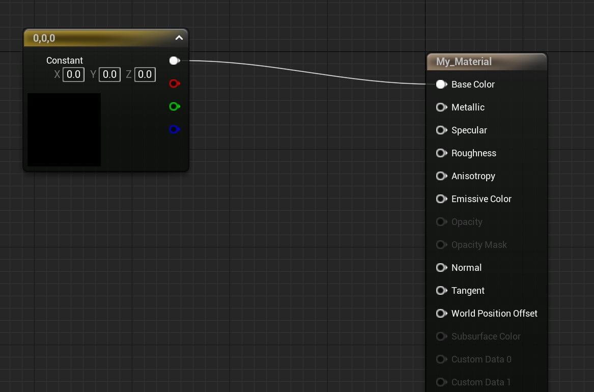 Materials Unreal - 5 - Connect the vector to material node
