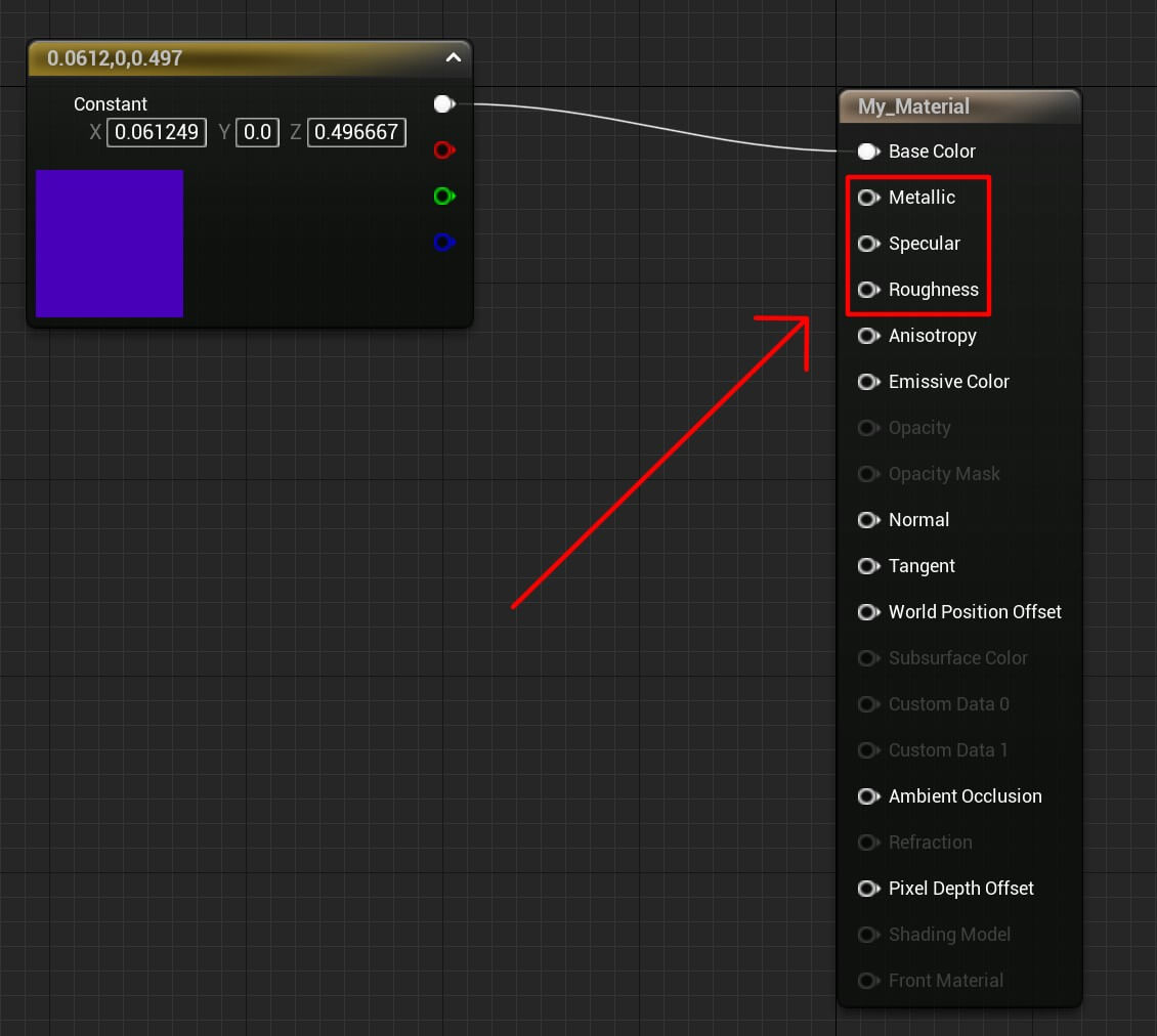 Materials Unreal - 9 - Metalic, Specular, Roughness